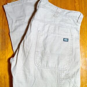 KEY Workwear Carpenter Pants Men's 38x30 Beige Cotton Utility‎ Trousers